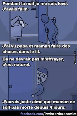 Amour   blague   j'ai vu papa et maman faire des choses dans le lit   mais maman était morte depuis 4 jours