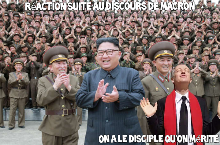 Blague   action suite au discour de macron de kim jung 1