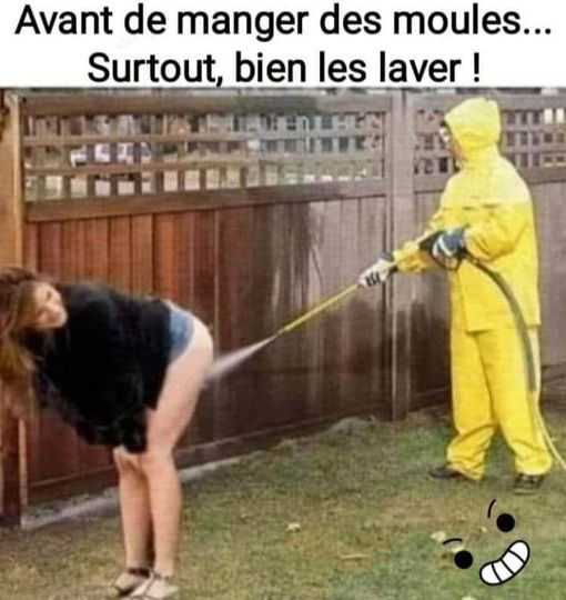 Blague   avant de manger des moules surtout bien les laver