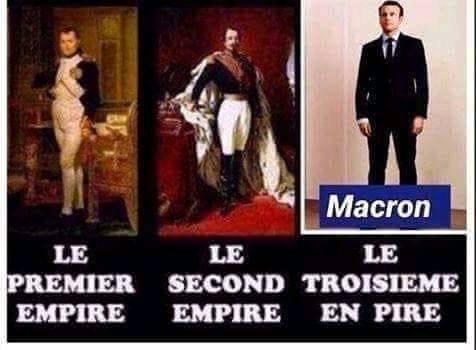 Empire   blague   Caricature   napoléon   le premier empire le second empire et macron le 3 ème en pire