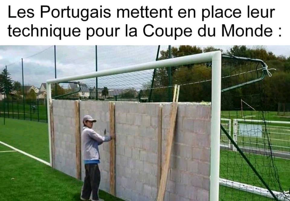 Foot   Blague   jeux d'image   les portugais mettent en place leur technique pour le coupe du monde