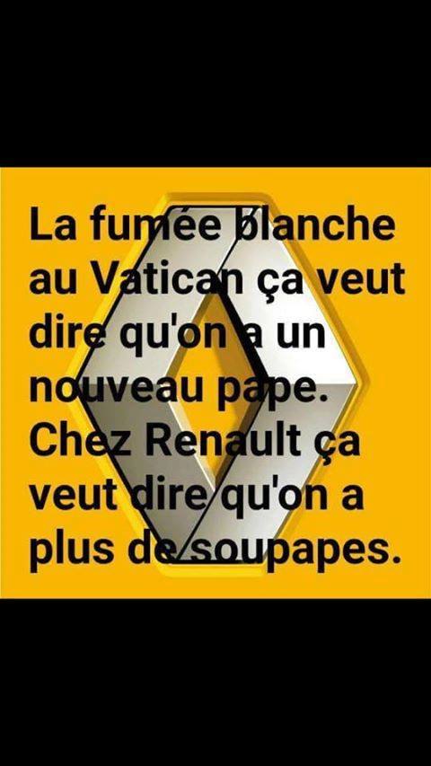 Fumer blanche au vatican un nouveau Pape  chhez renault + de souspape