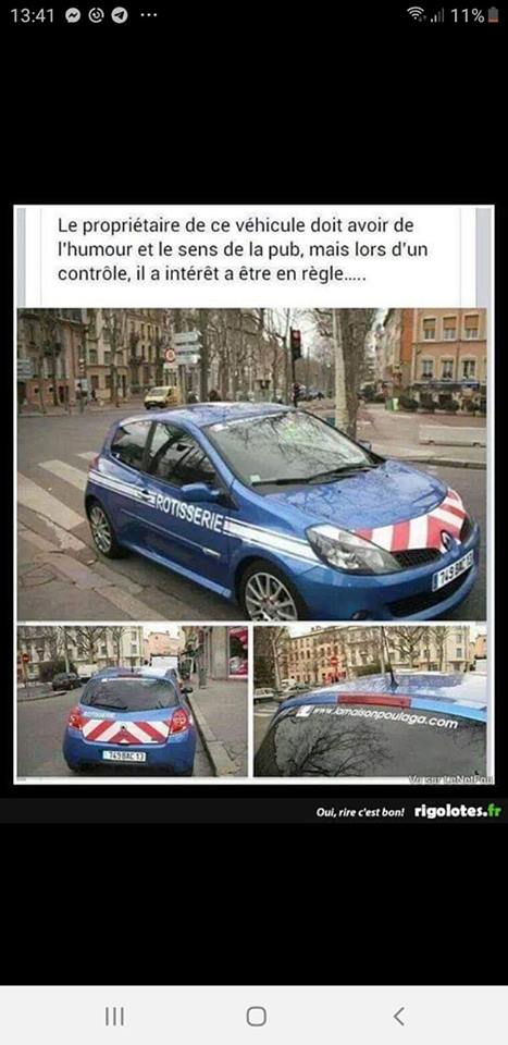 Gendarmerie   blague   voiture   de couleur des gendarme marquer rotisserie dessus