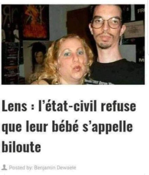 Blague   Bébé   l'état civil refuse que leur bébé s'appelle biloute