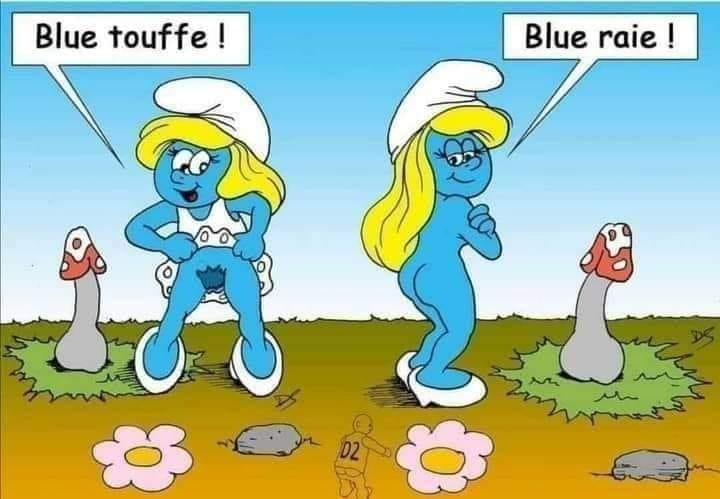 Blague   blue touffe et blue raie