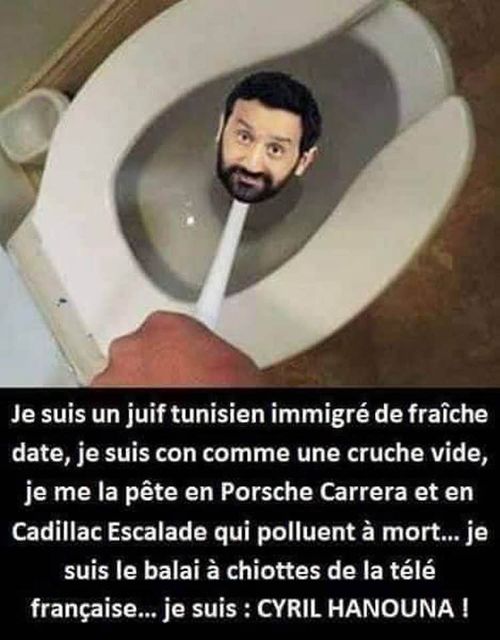 Blague   brosse a chiotte avec la tête cyril Hanouna