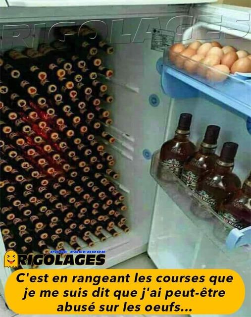 Blague   c'est bon j'ai fait le plein du frigo pour le confinement