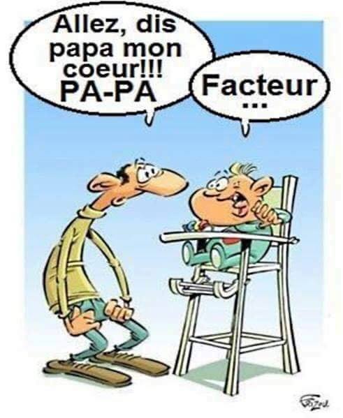 Blague   caricature   alez dis papa mon coeur papa et l'enfant dt facteur