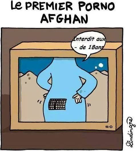 Blague   caricature   le 1 er porno afghan