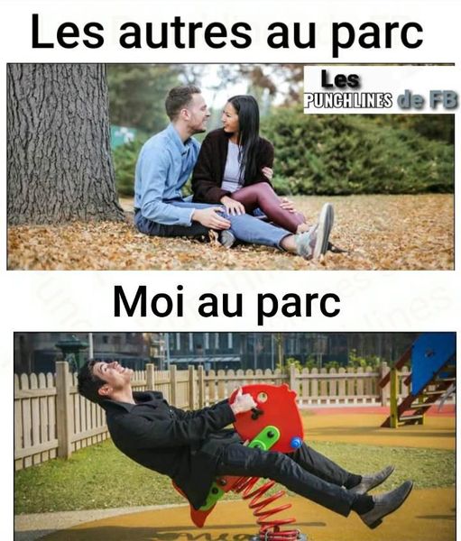 Blague   caricature   les autres au parc et moi au parc