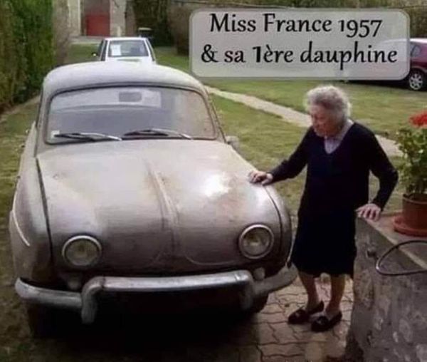 Blague   caricature   mis france 1957 et sa 1 ère dauphine