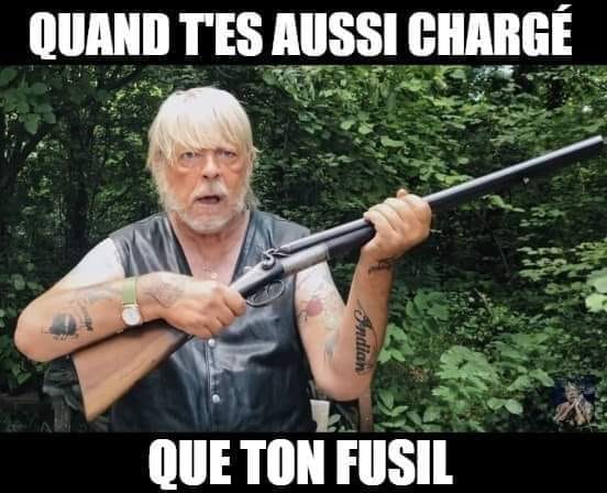 Blague   caricature   quand t'es aussi chargé que ton fusil