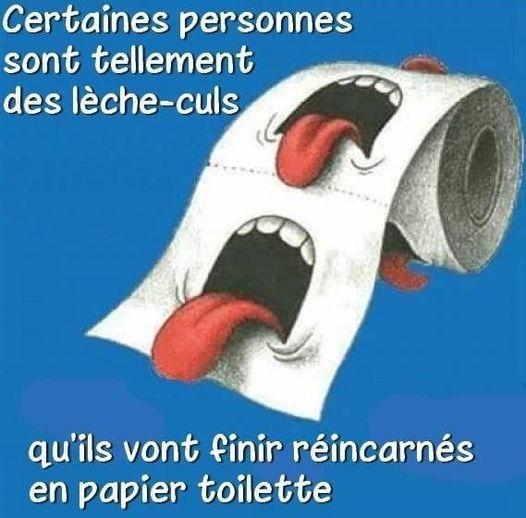 Blague   certains sont tellement des lèches cul qu'ils vont se réincarné en papier toilette