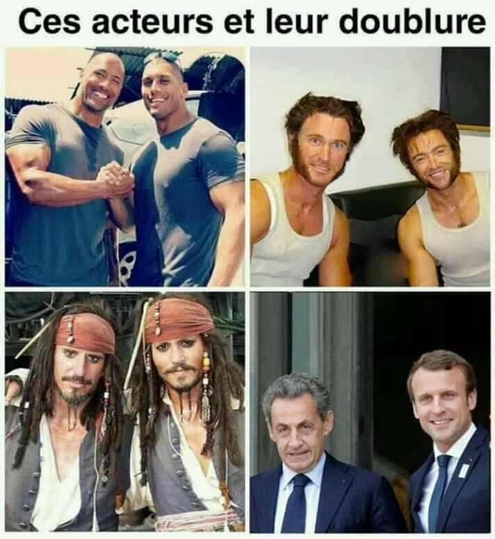 Blague   ces acteurs et leur doublure   macron et sarkosy