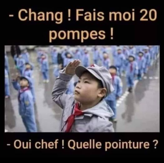 Blague   chang fais moi 20 pompes   oui chef quelle pointure