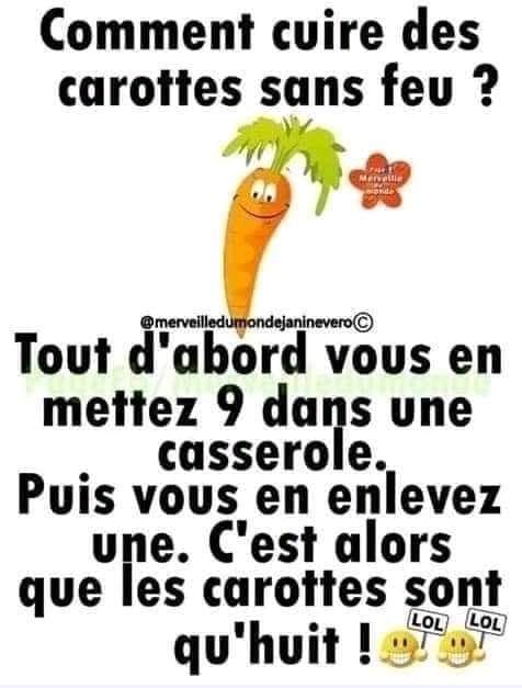 Blague   comment cuire des carottes sans feu