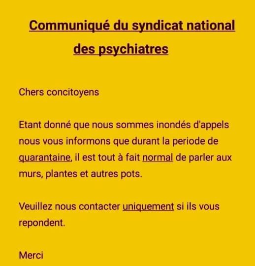 Blague   communiqué du syndicat national des psychiatres