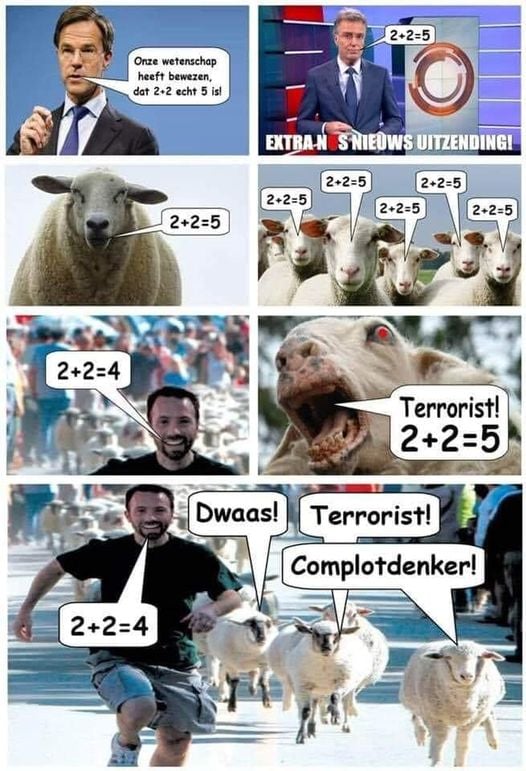 blague   caricature   média   propagande avaler par les moutons qui regarde la télévisions