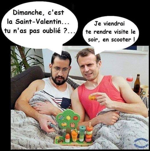 blague   couple macron et benalla à la saint valentin