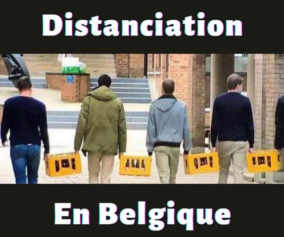 Blague   distanciation social belge