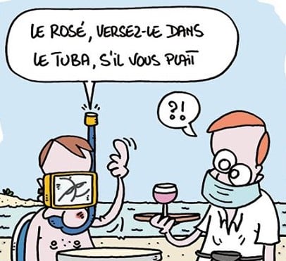 blague   dessin   le rosé,versez le dans le tuba,s'il vous plait