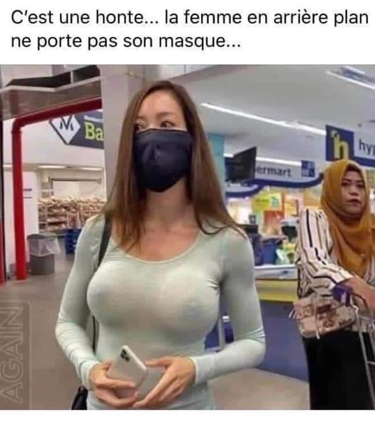 Blague   Elle ne porte pas son masque