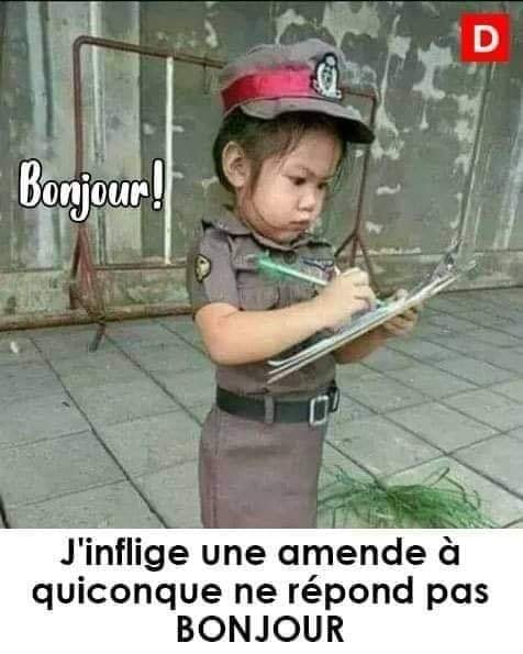 Blague   enfant   j'inflige un eamende à quiconque ne répond pas bonjour