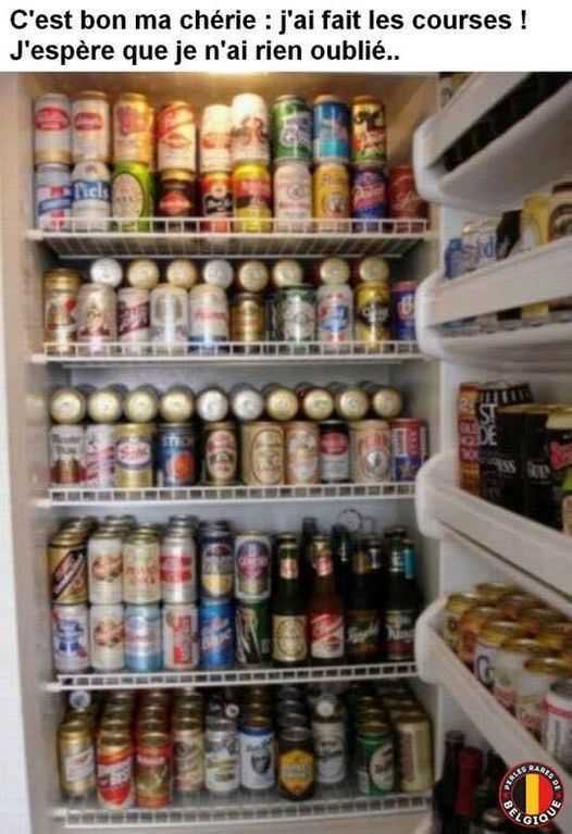 Blague   Frigo rempli de bière