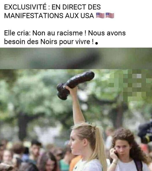 Blague   femme qui manifeste aux usa