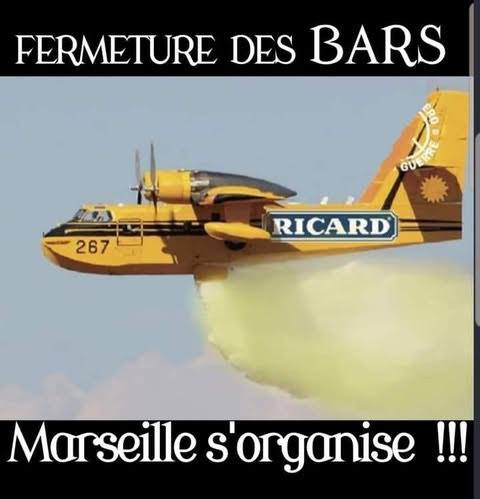 Blague   fermeture des bars marseille s'organise   avion ricard