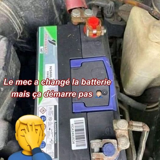 blague   Garage   voiture   batterie changé  mais mal brancher