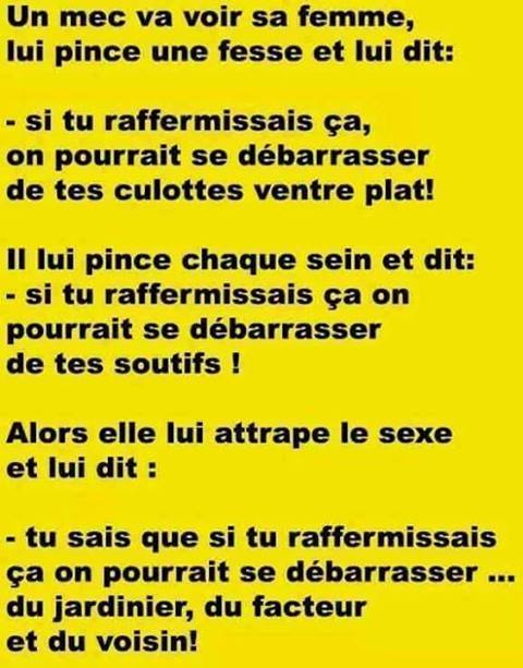 Blague   humour   homme   femme   coule   on homme pince les fesses de sa femmeselui pince les seins