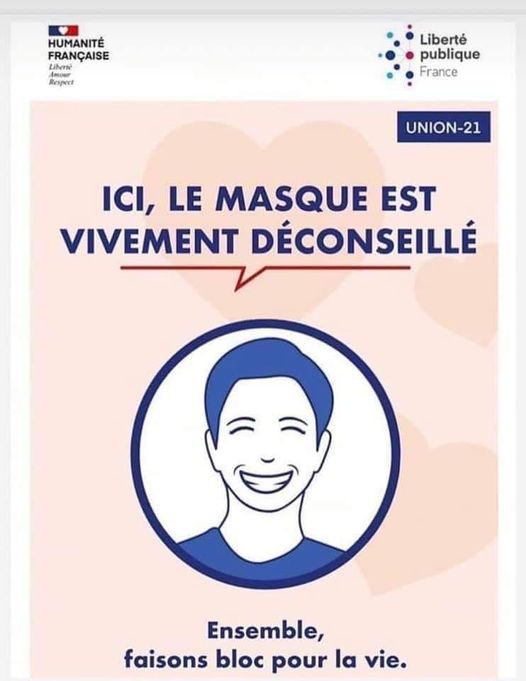 Blague   içi le masque est vivement déconseillé