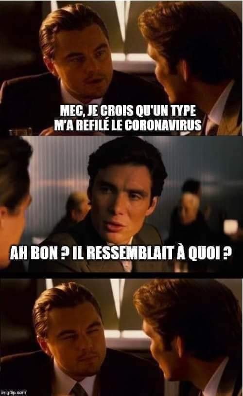 Blague   je crois qu'un type m'a refilé le coronavirus   ah bon il ressemblaitàquoi   il fait la tete d'un chinois