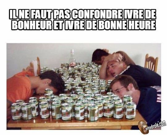 Blague   jeux d emot   il ne faut pas confondre ivre de bonheure et ivre de bonne heure