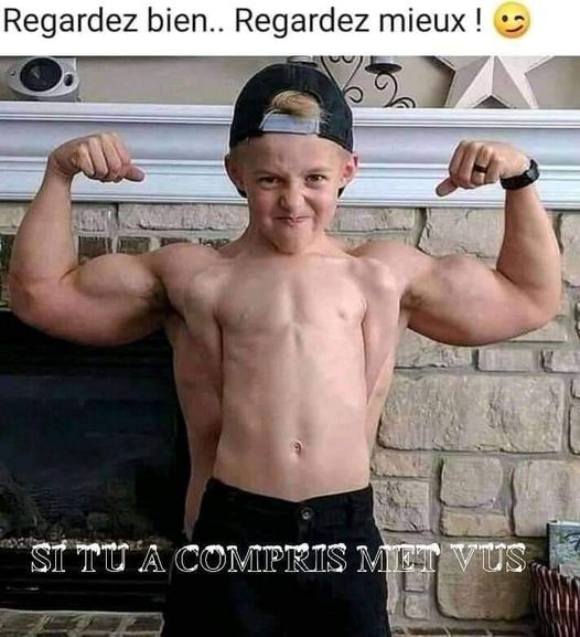 Blague   jeux d'image   enfant musclé