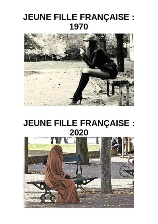 blague   jeune fille en 1970   et en 2020