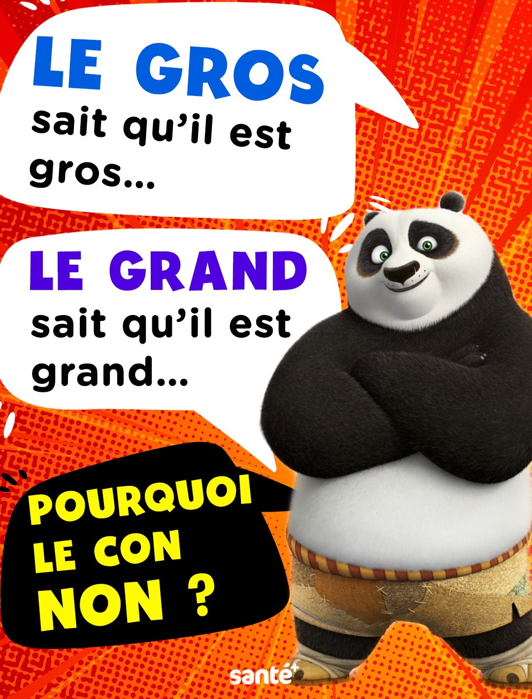 Blague   le gros cest qu'il est gros le grand c'est qu'il est grand pourquoi le con non