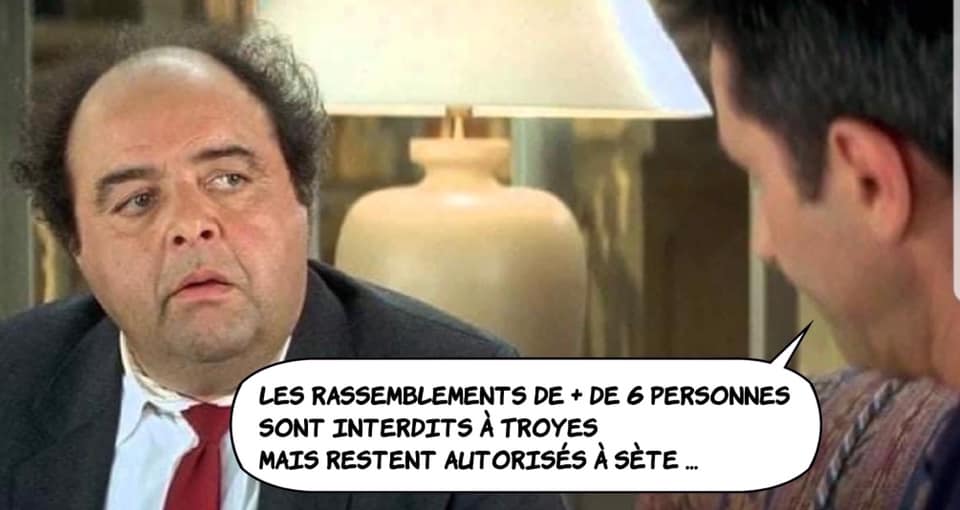 Blague   les rassemblents sont autorisé a 6