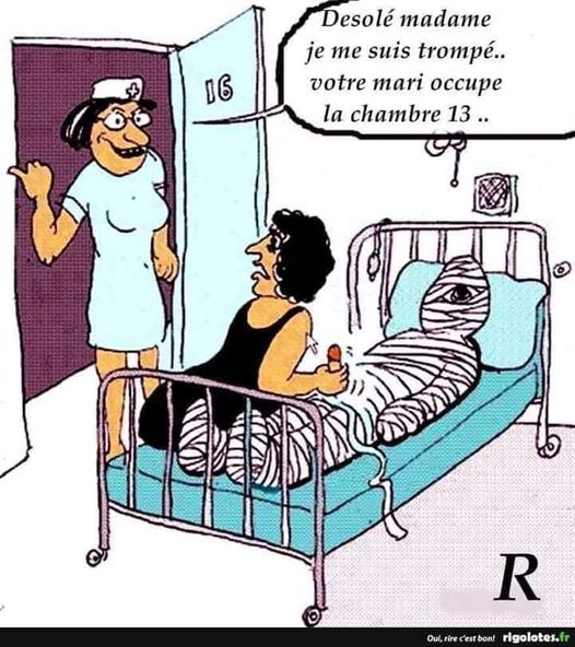 Blague   Madame votre mari est dans l'autre chambre