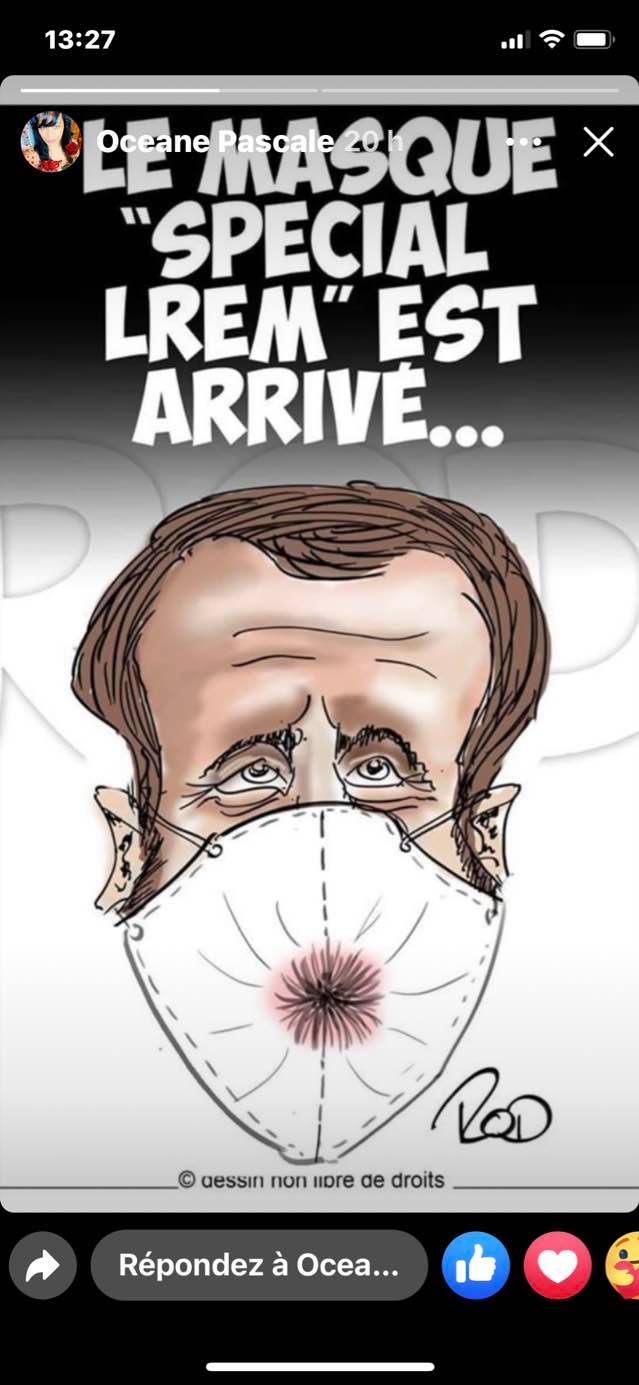 Blague   macron   le masque spécial lrem est arrivé