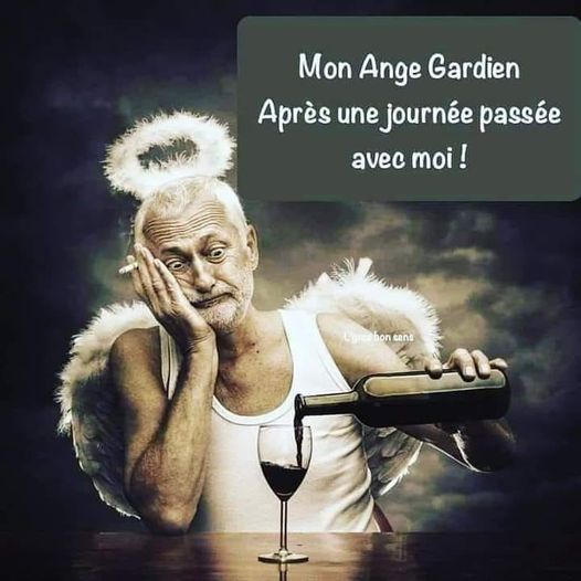 Blague   mon ange guardien après une journée passée avec moi