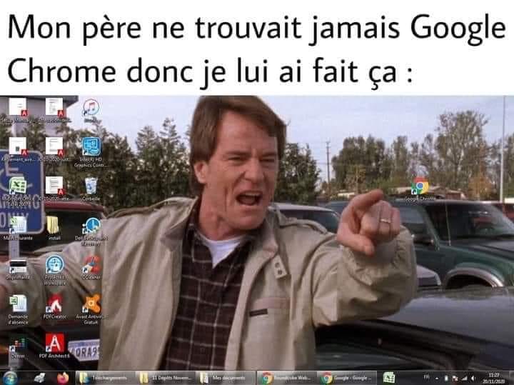 Blague   mon père ne trouvait jamais google chrome donc je lui ai fait ça