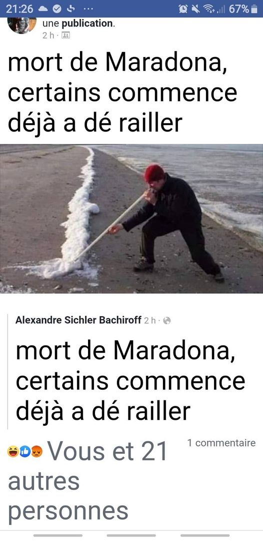 Blague   mort de maradonna certains commence a dé railler