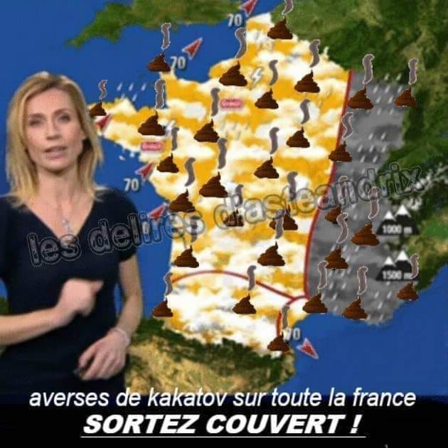 Blague   météo averse de kakatov sur toute la france sortez couvert