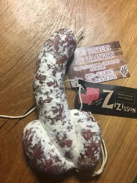 Blague   nourriture   le zizison =saucisson en forme de bite