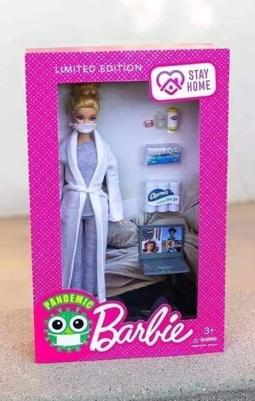 Blague   nouvelle poupée barbie avec masque et pq