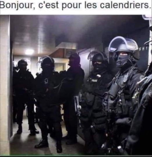 Blague   police   bonjour c'est pour les calendriers