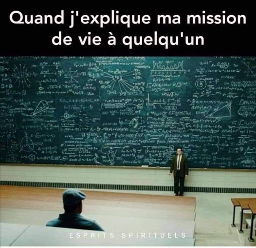 Blague   quand j'explique ma mission de vie à quelqu'un