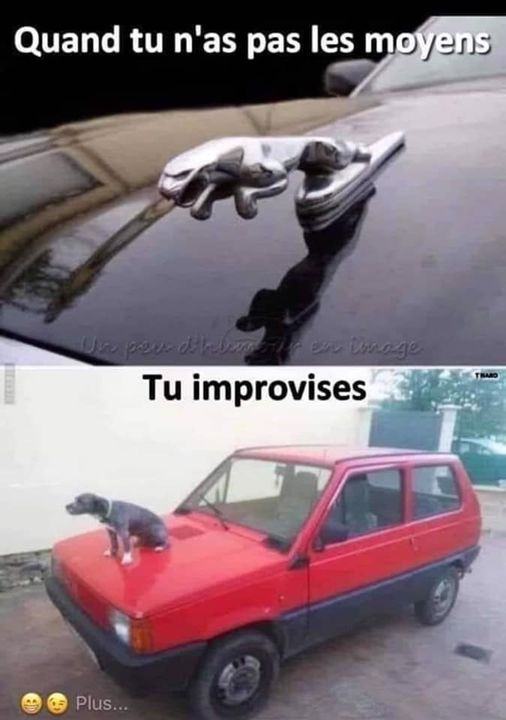 Blague   quand tu n'a pas le smoyen tu improvises voiture jaguar